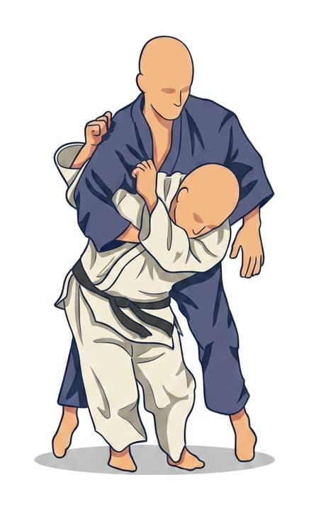 Illustration von Ippon-seoi-nage, einem einarmigen Schulterwurf