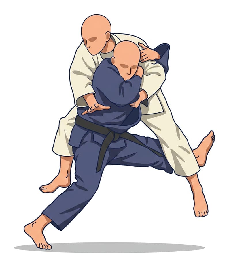 Ko-uchi-maki-komi: Erkenne den inneren Haken und die Armverbindung.