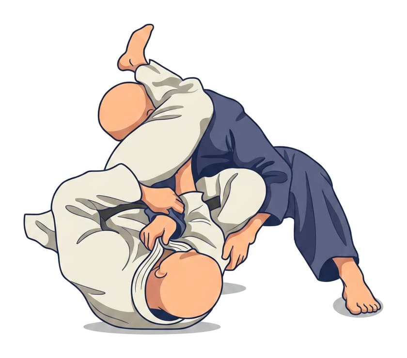 Illustration von Ude-hishigi-juji-gatame mit Kontrolle eines gestreckten Arms